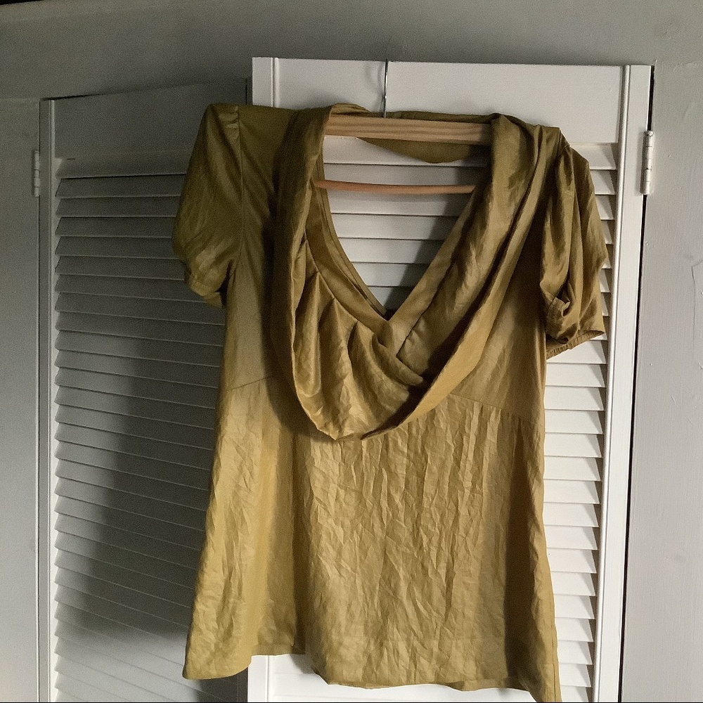 BCBG top, medium, chartreuse